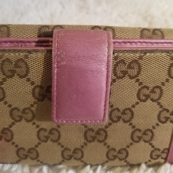 Gucci Canvas Guccisima Metallic Pink Wallet - Picture 7 of 16